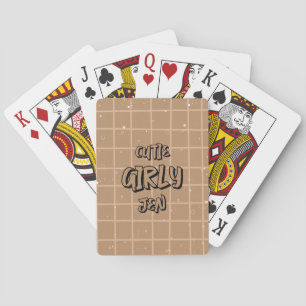 Baralho Cartas Clássicas de Xadrezinho Marrom de Menina Fo