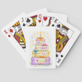 Baralho cartas de aniversário felizes
