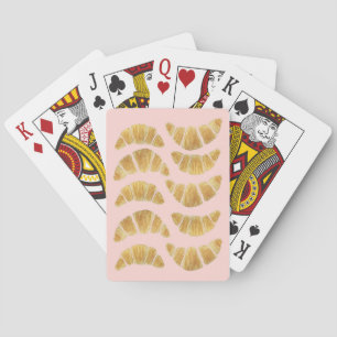 Baralho Cartas de Baralho: Croissant Rosa Aquarela
