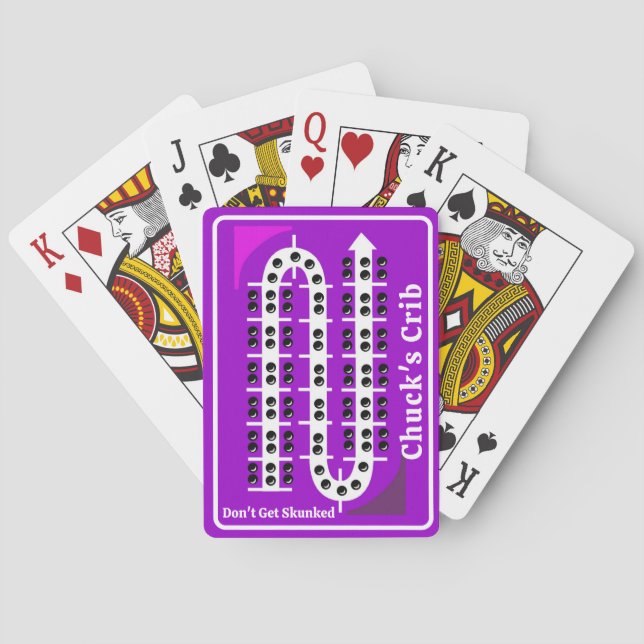 Baralho Cartas de Cribbage Personalizadas Roxas (Verso)