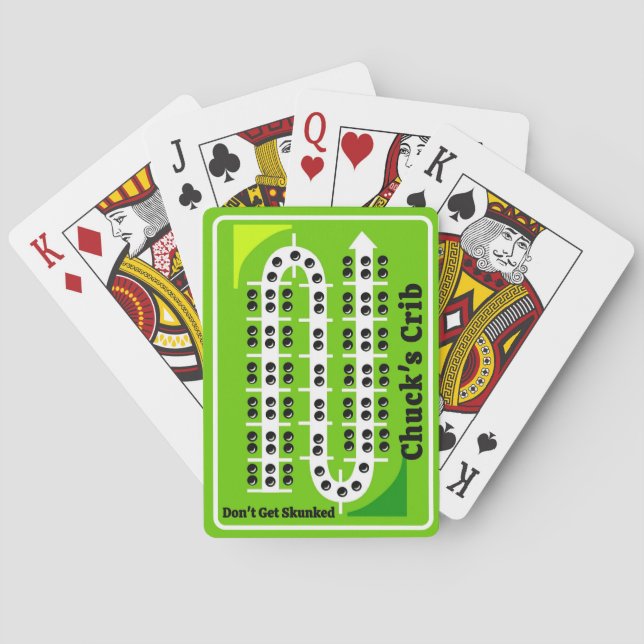 Baralho Cartas de Cribbage Personalizadas Verde (Verso)