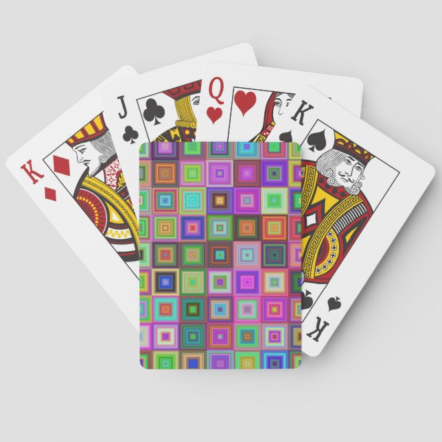 Baralho cartas de jogar ao quadrado arco-íris (Verso)