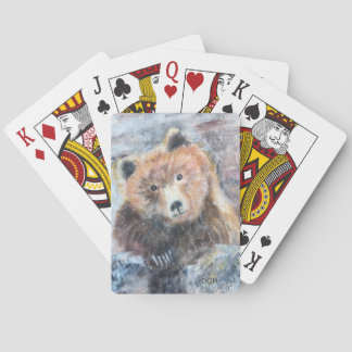 Baralho cartas de jogar arte originais de urso pardo