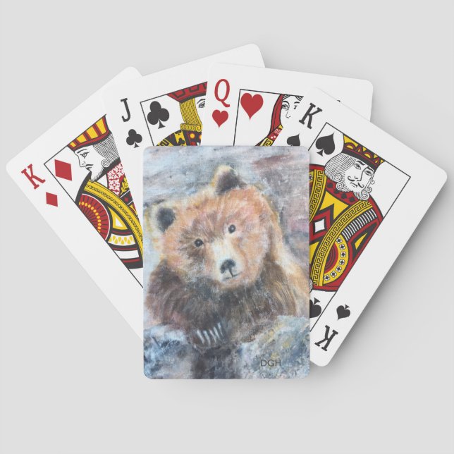 Baralho cartas de jogar arte originais de urso pardo (Verso)