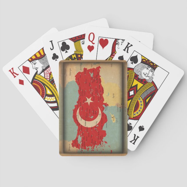 Baralho cartas de jogar - bandeira Turquia/Türkiye 19 V; ) (Verso)