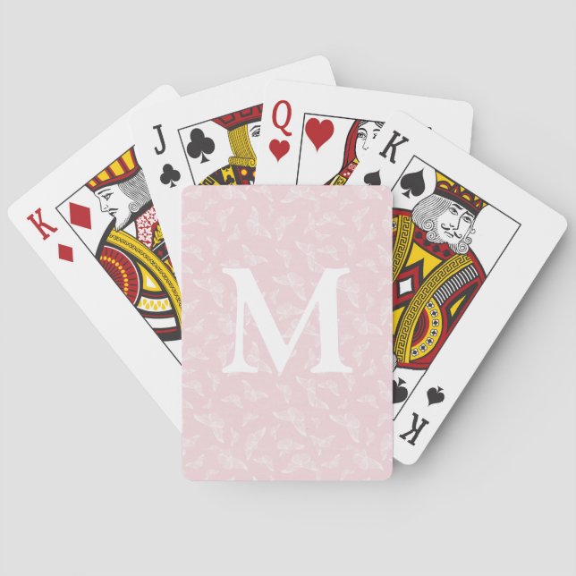 Baralho Cartas de Jogar Borboleta Rosa Inicial (Verso)