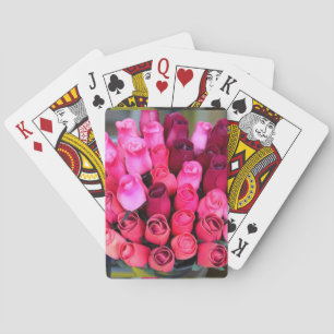 Baralho cartas de jogar bouquet de rosa