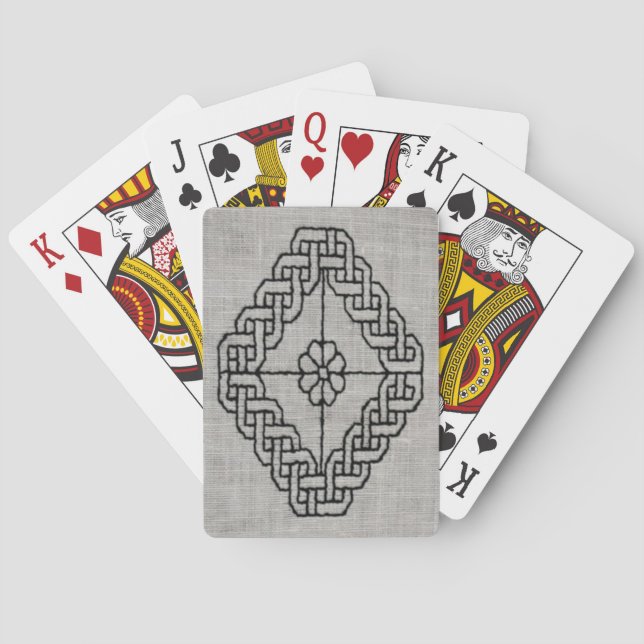 Baralho Cartas de jogar com bordado blackwork (Verso)