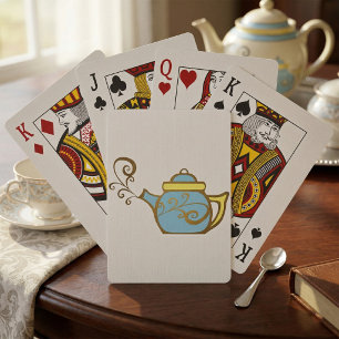 Baralho Cartas de jogar com bule de chá