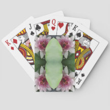 Cartas de Jogar com Flores de Lótus Rosa