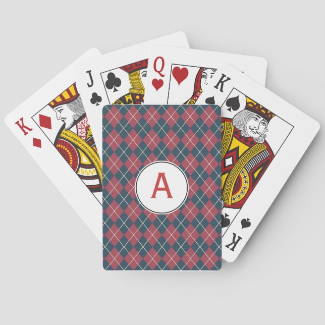 Baralho Cartas de Jogar com Monograma Retro (Verso)