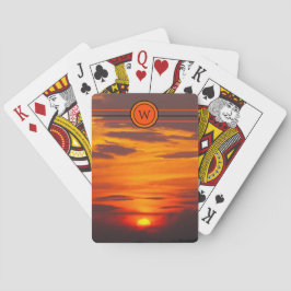 Baralho Cartas de Jogar Crepúsculo Inicial Laranja Vermelh