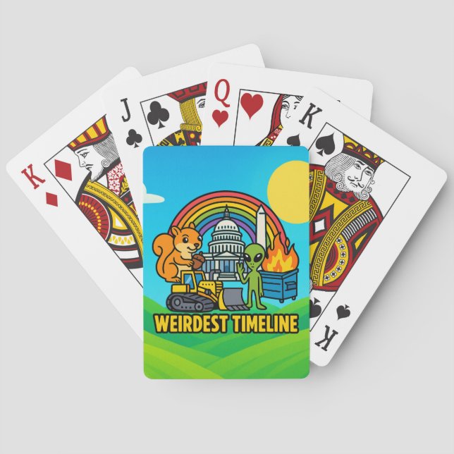 Baralho Cartas de Jogar da Linha do Tempo Mais Estranha po (Verso)