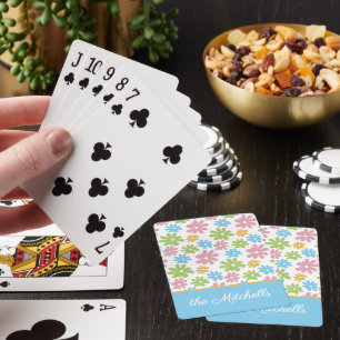 Baralho Cartas de Jogar de Arte Floral Retro Personalizada