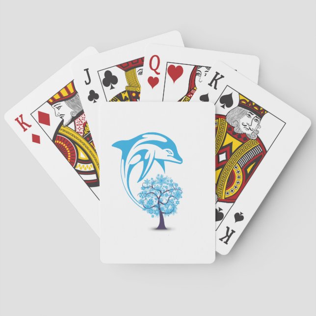 Baralho Cartas de Jogar de Golfinho Abstrato (Verso)