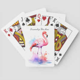 Baralho Cartas de Jogar Flamingo Aquarela Personalizadas