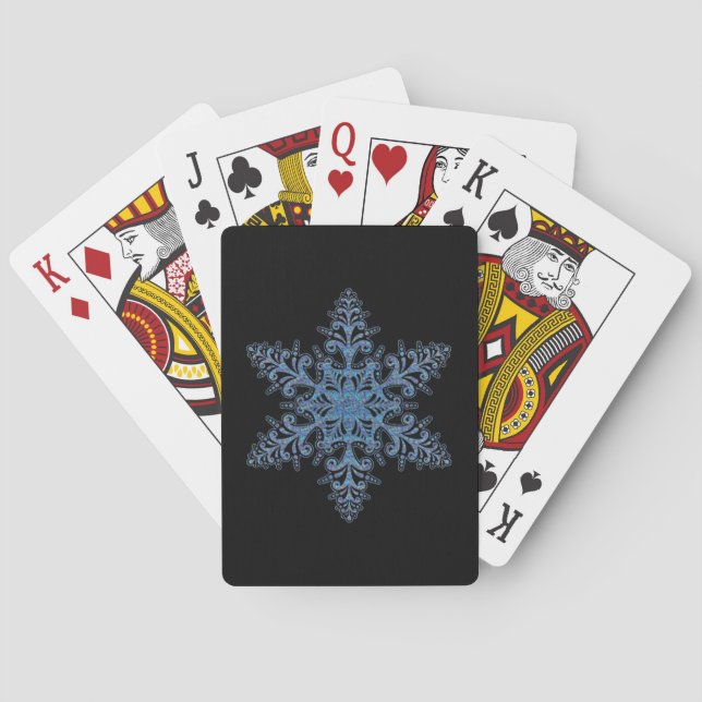 Baralho Cartas de Jogar Floco de Neve Azul (Verso)