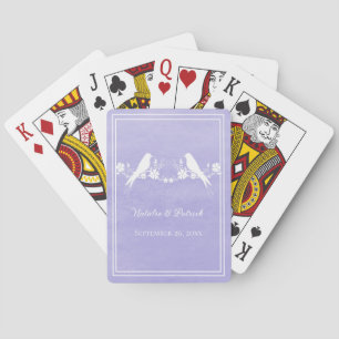 Baralho Cartas de Jogar Florais Casamento Lovebird Roxo