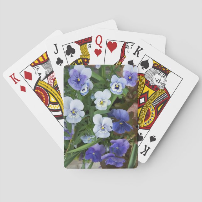 Baralho Cartas de Jogar Florais de Pansy Roxo Presente par (Verso)