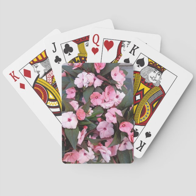 Baralho Cartas de Jogar Florais Rosa Elegantes (Verso)