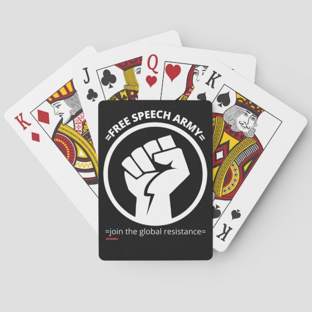 Baralho cartas de jogar "FREE SPEECH ARMY" (Verso)