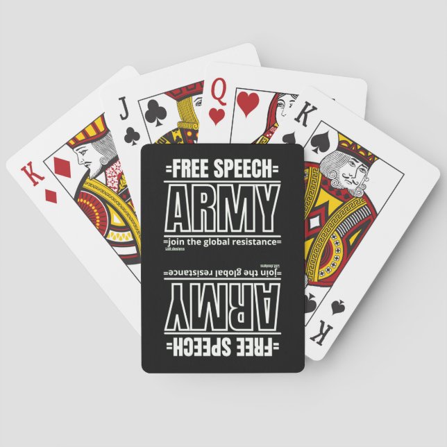 Baralho cartas de jogar "FREE SPEECH ARMY 2" (Verso)
