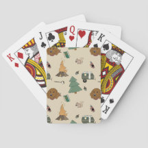 Cartas de Jogar Goldendoodle Acampando