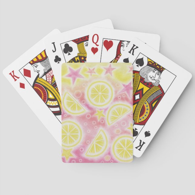 Baralho Cartas de jogar limonada cor-de-rosa (Verso)