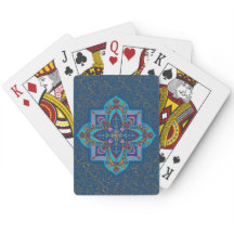 Cartas de Jogar Mandala Azul e Dourado