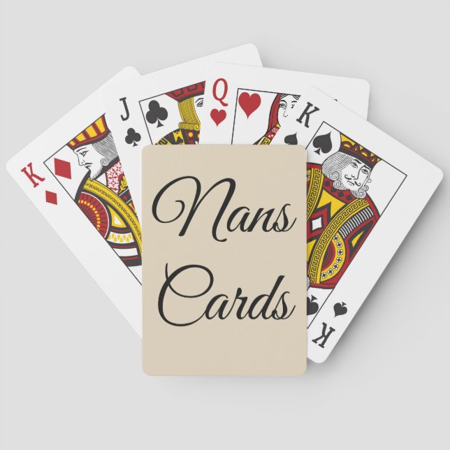 Baralho cartas de jogar nans personalizadas na moda (Verso)