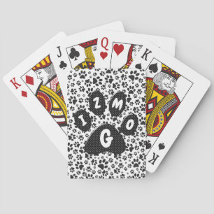 Baralho Cartas de Jogar Patinhas de Cachorro Preto e Branc