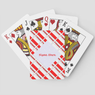 Baralho Cartas de Jogar Personalizadas com Nome Vermelho B