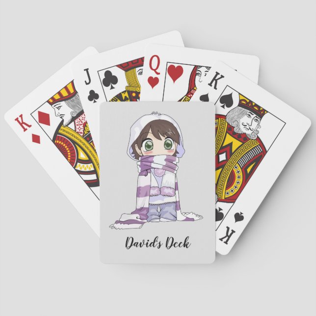 Baralho Cartas de Jogar Personalizadas de Anime Fofas (Verso)