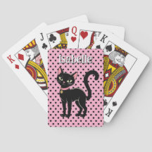 Cartas de Jogar Personalizadas Preto Vintage Gato 