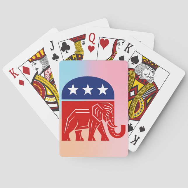 Baralho Cartas de Jogar Políticas do Elefante Republicano (Verso)
