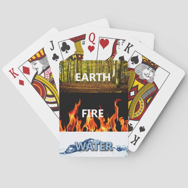 Baralho Cartas de Jogar Terra, Fogo, Água (Verso)