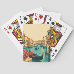 Baralho Cartas de Jogar Veneza Itália Gôndola Vintage Viag