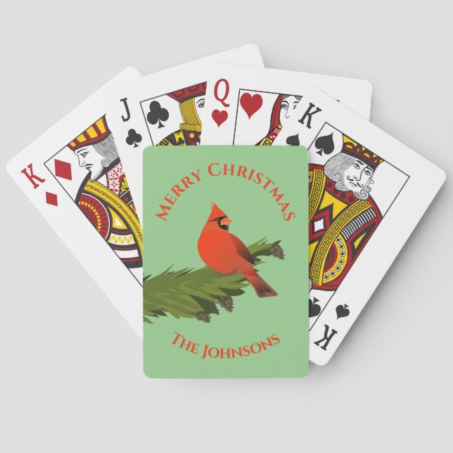 Baralho Cartas de jogar vermelhas do Cardinal de Natal Pás (Verso)