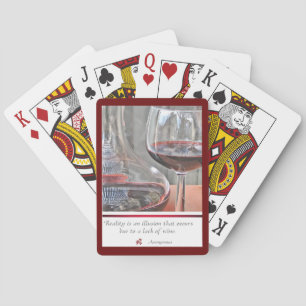 Baralho cartas de jogar vinho tinto