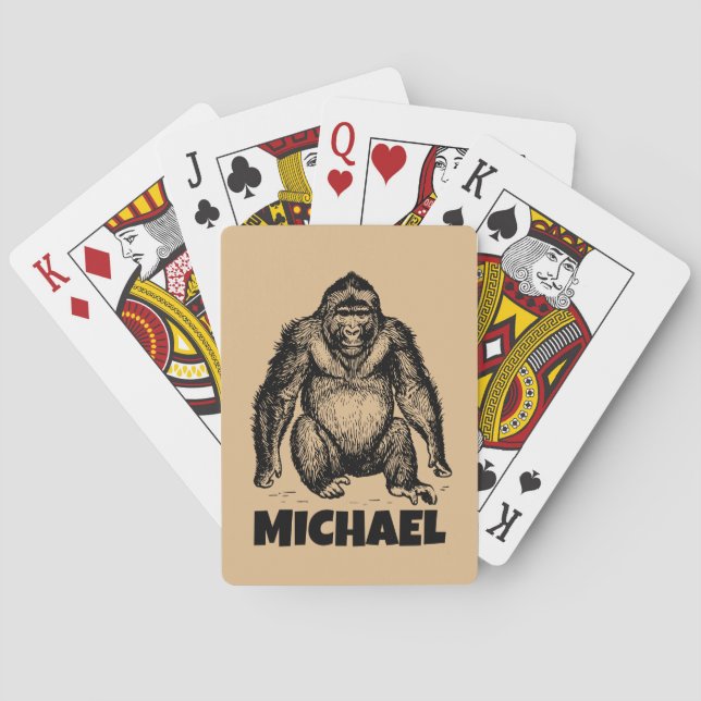 BARALHO CARTAS DE JOGO DE PÔQUER PERSONALIZADAS DE GORILA (Verso)