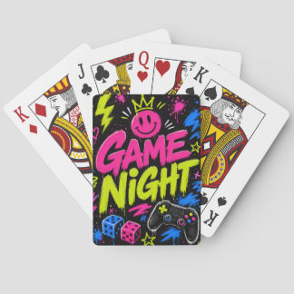 Baralho Cartas de Jogo Noturno com Grafite Neon em Negrito