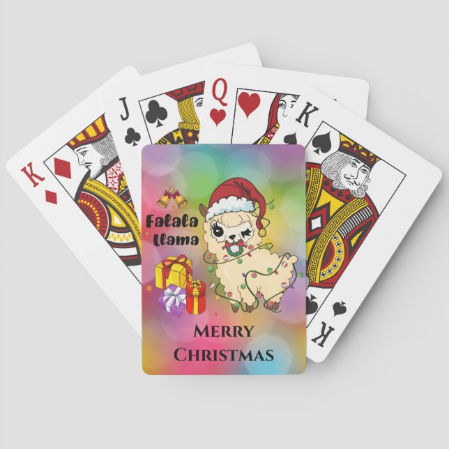Baralho Cartas de Natal com Llama (Verso)