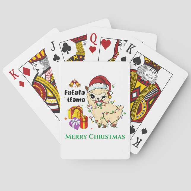 Baralho Cartas de Natal com Llama (Verso)