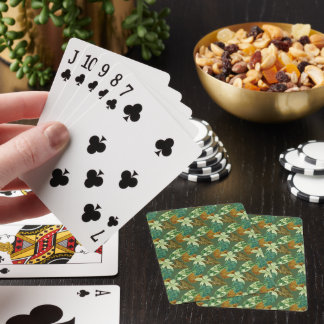 Baralho Cartas de Poker com Padrão de Folha Verde