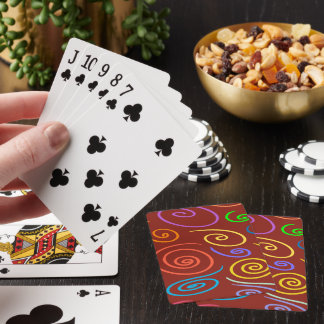 Baralho Cartas de Poker com Padrão de Redemoinhos de Arco-