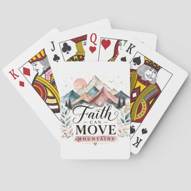 Baralho Cartas de Poker Fé Pode Mover Montanhas (Verso)
