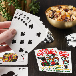 Baralho Cartas de Poker Premium Natal Homem de Neve