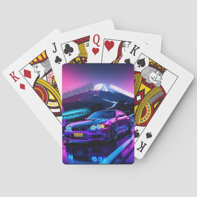 Baralho Cartas de póquer clásicas Neon Drift Nights - Skyl (Verso)