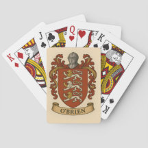 Cartas de pôquer com o brasão da família O'Brien