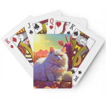 Cartas de pôquer de gato artísticas e fofas